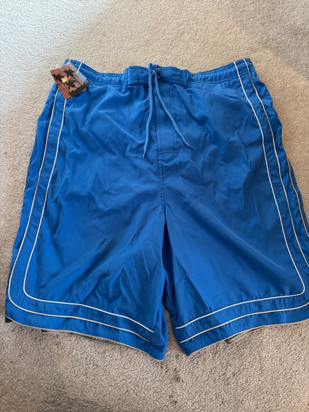 Joe Boxer Royal Blue Swim Shorts with White Piping